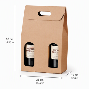 Wine Bottle Paper Carrier Bag Reinforced Base Rope Handle Single Double <b>Champagne</b> Liquor Gift Tote Carrier Winery Supplier - Product Image 4