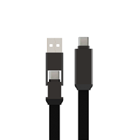 Câble de charge et de données USB-A et USB-C vers Type-C 2-en-1 PD60W avec conducteur en cuivre pur pour téléphone portable, ordinateur et lecteur de codes-barres