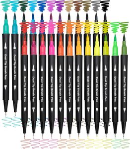 Juego de 12 Rotuladores de Acuarela, Pinceles Artísticos, Marcadores de Agua, Rotuladores de Colores, Marcadores de Doble Punta - Product Image 1