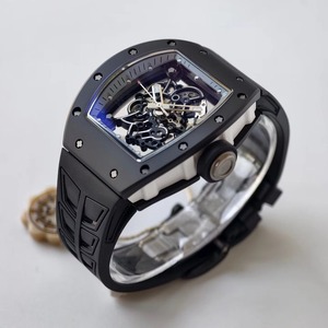 Reloj RM-055 de alta calidad con esfera esqueletizada, correa de caucho negra, movimiento con caja de cerámica azul para Millerered - Product Image 2