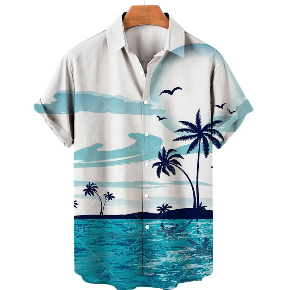 Free Shipping Hawaiian Beach Wear Sublimation Regular Fit Buttons Clothings Shirts for Men Styles