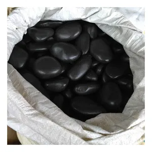 Hot sale natural tumbled polished black pebble stone for landscaping and garden decoration