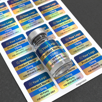 Étiquettes de flacons holographiques personnalisées Autocollant en vinyle imperméable pour flacon en verre de 3 ml 5 ml 10 ml