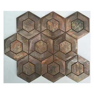 ZF Bronze Antique Metal Brass Mosaic Hình Lục Giác Và Kim Cương Hình Khảm Gạch Mẫu Đồng Khảm Để Bán - Product Image 5