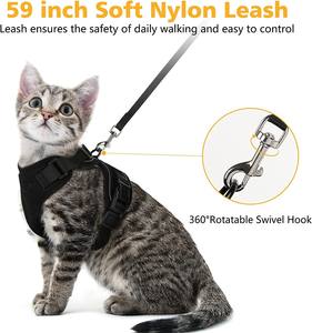 Kingtale猫アクセサリー卸売反射メッシュハーネス調節可能な猫ハーネスとウォーキング用リーシュ - Product Image 4