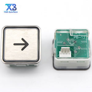 Bouton poussoir d'ascenseur carré rouge au design moderne PB-12 en plastique certifié ISO9001 pour hôtels et hôpitaux - Product Image 2