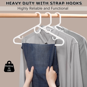 Сверхпрочные белые пластиковые вешалки для одежды оптом Нескользящие пластиковые вешалки для шкафа - Product Image 5