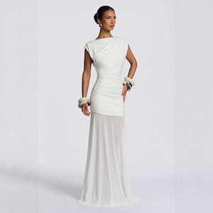 Abito Elegante in <span class=keywords><strong>Raso</strong></span> Stile Francese 2026 per Donne, Nuovo Design Estivo, Puro Desiderio, Snellente in Vita, Aderente, <span class=keywords><strong>Lungo</strong></span> con Vita Impero - Product Image 4