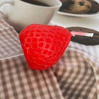 Lot de 3 bougies d'anniversaire écologiques non toxiques en forme de fraise, décorations réalistes pour gâteaux aux fruits, idéales pour les desserts de fête de Pâques