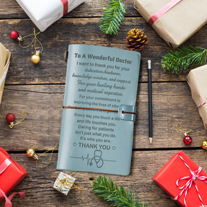 Carnet de remerciement personnalisé pour médecins, couverture en cuir, carnet de notes, livre de souvenirs, cadeau de remerciement pour les professionnels de la santé - Product Image 2