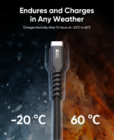 Cable USB C de Nailon SUNGUY de 60w, Cable de Carga Rápida Tipo C para Teléfono Móvil, Laptop y Uso en el Automóvil