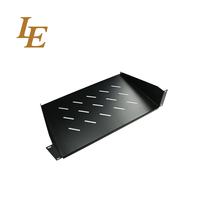Étagère de serveur coulissante fixe en acier SPCC de 19 pouces, 1U 2U, cantilever, profondeur 500 mm, plateau noir RAL9004, ANSI/EIA RS-310-D, 50 kg