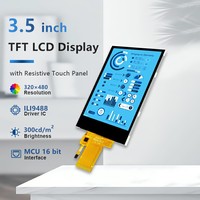 Modul LCM TFT Polcd 3,5 inci 320x480 Antarmuka SPI MCU RGB IPS TFT Layar Sentuh LCD