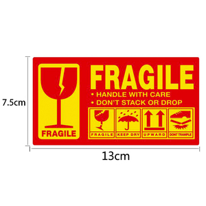 300 Etiquetas Adhesivas de PVC Impermeables con Aviso de Frágil, para Cajas de Envío, 'No Presionar', Etiquetas de Embalaje - Product Image 1