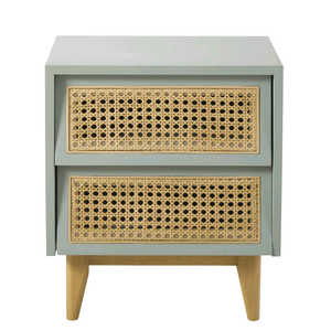 أثاث غرفة نوم منزلي ، سرير راتان مع درجين - Product Image 1