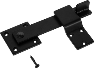 Charnière de porte coulissante en acier noir avec vis, design industriel, quincaillerie durable - Product Image 1