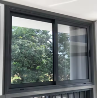 Puertas y Ventanas Corredizas de Aluminio con Doble Vidrio Personalizadas, Diseño Horizontal Moderno, Pantalla de Acero Inoxidable para Cocina y Escuela