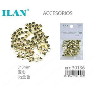 Ciondoli a forma di cuore in metallo ILAN 3x8mm oro 8g per accessori artigianali - Product Image 1