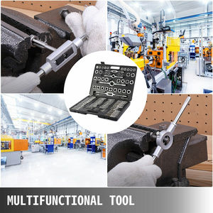 Ensemble de 110 pièces de tarauds et filières métriques pour filetage à main, outils de filetage réglables en acier avec étui - Product Image 6