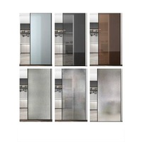 Porte coulissante invisible en verre et aluminium avec cadre mince cannelé personnalisé pour salon, montage mural, rail caché