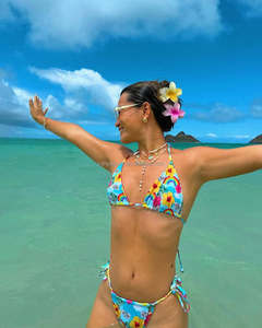 Costumi da bagno stile 2025 personalizzati con lacci da bagno da ragazza con stampa costume da bagno brasiliano con stampa floreale costumi da bagno Bikini sportivi - Product Image 4