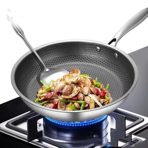 Stainless Steel Wok 32Cm Non-Stick <b>Induction</b> Compatible Frying <b>Pan</b> For Household Cooking - Product Image 1