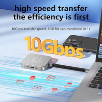 Enclosure NVMe M.2 Magnetik, Kipas Pendingin & PD 100W, USB-C 10Gbps, SSD 2230/2242 hingga 2TB, Dukungan Multi-OS, Aluminium.