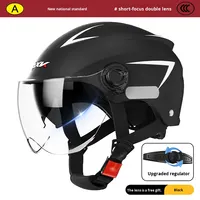 AXK 3C certifié été moto électrique demi-visage casque Double D fermeture conception graphique Double visière ABS matériel unisexe