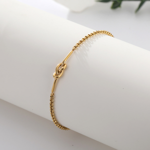 Conjunto de pulseras de eslabones de moda de acero inoxidable INS Cadenas de cuentas de letras de amor chapadas en oro - Product Image 2