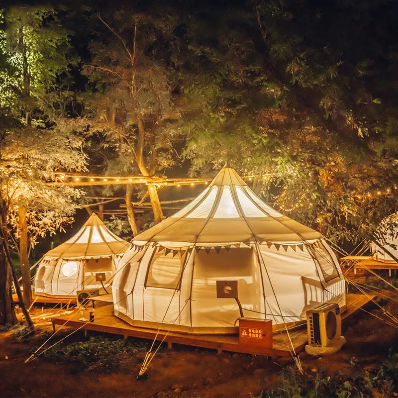 Tienda — tente de luxe en coton, de 4M, 5M et 6M, en toile, lotus, plein air, yourte, camping, glamping
