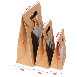 Grands sacs cadeaux portables à fond carré avec fenêtre transparente pour bonbons, biscuits, gâteaux, pâtisserie, collations de fête - Product Image 6