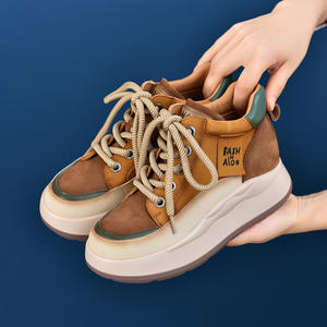 Zapatos de suela gruesa de piel de vaca de capa superior informal para mujer - Product Image 5