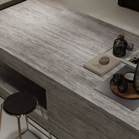 Série Travertin d'Italie, comptoir de cuisine et salle à manger d'hôtel, dalle en pierre frittée, placage en porcelaine, 900x2700mm, pour fond de télévision