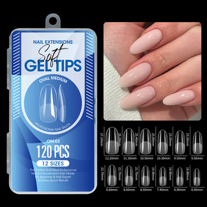120 faux ongles en gel semi-mat, souples, formes amande, stiletto, cercueil, français, à presser, couvrance totale - Product Image 6