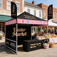 Tente de marché extérieure imperméable pour le festival de Pâques, abri en tissu Oxford 600D, logo personnalisé, tente pop-up résistante au vent, cadre