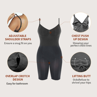 S-SHAPER Fajas Colombianas Seamless Thong Sheer Sculptwear Shapewear Body Shaping Backless Bodysuit for Women