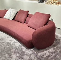 Canapé modulaire en tissu à grandes couches plates, idéal pour villa, grand appartement, hôtel, loft, mobilier d'intérieur.