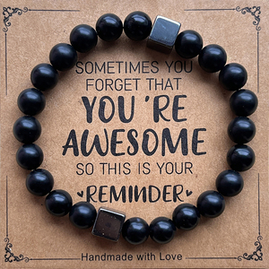 You Are Awesome Pulseras inspiradoras para mujeres Hombres 8mm Piedra natural Healing Relief Pulseras con cuentas Pulseras para regalo - Product Image 5
