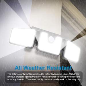 Lampu Taman garasi luar ruangan Surya <span class=keywords><strong>3</strong></span> kepala lampu Sensor gerak IP65 tahan air 270 sudut lebar lampu dinding banjir dengan <span class=keywords><strong>3</strong></span> mode 74Led - Product Image 4