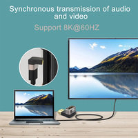 Adaptador HDTV 8K con Soporte de 90 Grados, Compatible con 8K60Hz, 4K120Hz, Conector HDTV 2.1 Macho a Hembra, para Laptop, PC, Monitor, TV, Proyector