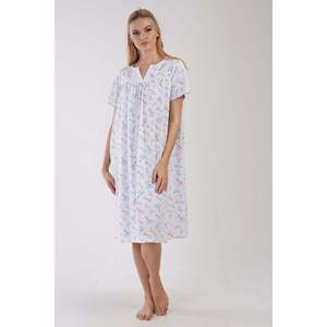 Chemise de nuit à manches courtes pour femme Analie, classique, tissée, douce, turquoise - Product Image 6