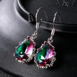 Elegant <b>Water</b> Drop <b>Crystal</b> Earrings For Women 925 Silver Plated Rhinestone Classic Party Jewelry Drop Earrings Bezel Setting - Product Image 3