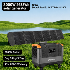 Grupo electrógeno solar Central eléctrica para el hogar Generador solar de 3000W con panel solar de silicio monocristalino de 200W - Product Image 3