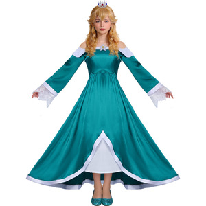 <span class=keywords><strong>Disfraz</strong></span> de Princesa Rosetta Daisy para <span class=keywords><strong>Mujer</strong></span>, Vestido Largo de Poliéster para Fiestas - Product Image 2