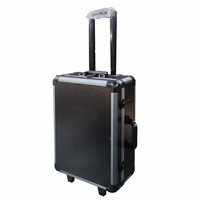 Valise à roulettes pilote en aluminium de construction de taille personnalisée Valise de transport à roulettes en aluminium avec poignée télescopique et roues