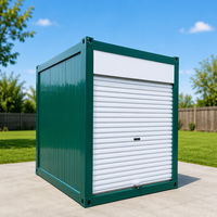 Rumah Kontainer Penyimpanan Baja Modular Portabel 20FT 40FT Gudang Mini Mobile Pintu Gulung untuk Halaman Rumah Pertanian