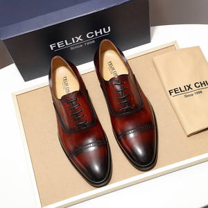 Handgemaakte Kant-Up Echt Leder Oxford Mannen Schoenen Hand Geverfd Mooie Ontwerp Voor Wedding Party Office Mode Schoenen - Product Image 3