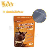 Sachet Doypack Personnalisé avec Logo 200g, en Aluminium Refermable avec Fermeture Éclair, pour Poudre de Cacao et Matcha