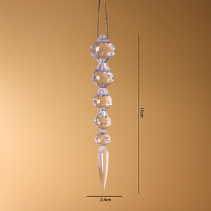 קישוטי חג המולד קישוטי שלג פתית שקופה פרונגים יהלומים גלידות תליה קישוטים תלויים - Product Image 3