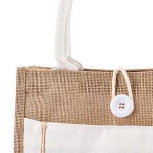 Bolsa de Yute Reutilizable, Impermeable y Ecológica, Color Caqui, con Asas, Logotipo y Diseño Personalizados, Tamaño Pequeño para Compras, Marca Xinxi - Product Image 3